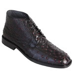Los Altos Ostrich Quill Boots Burgundy