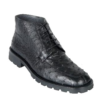 Los Altos Ostrich Quill Boots Black