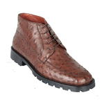 Los Altos Ostrich Quill Boots Brown