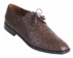 Los Altos Ostrich Quill Cap Toe Shoes Brown