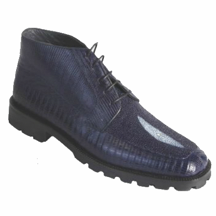 Los Altos Stingray & Lizard Boots Blue