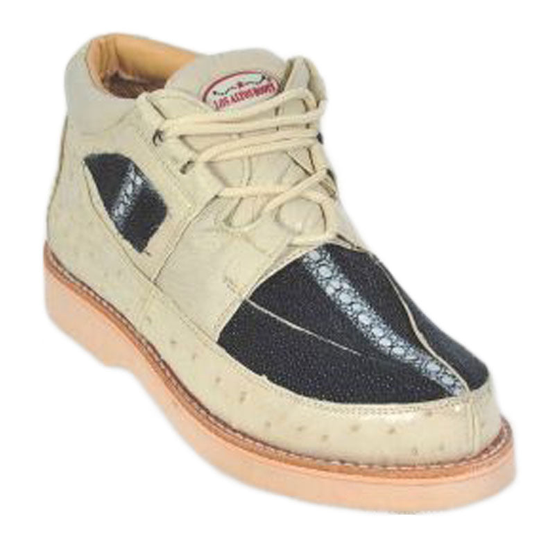 Los Altos Stingray & Ostrich Casual Shoes Black / Winter White