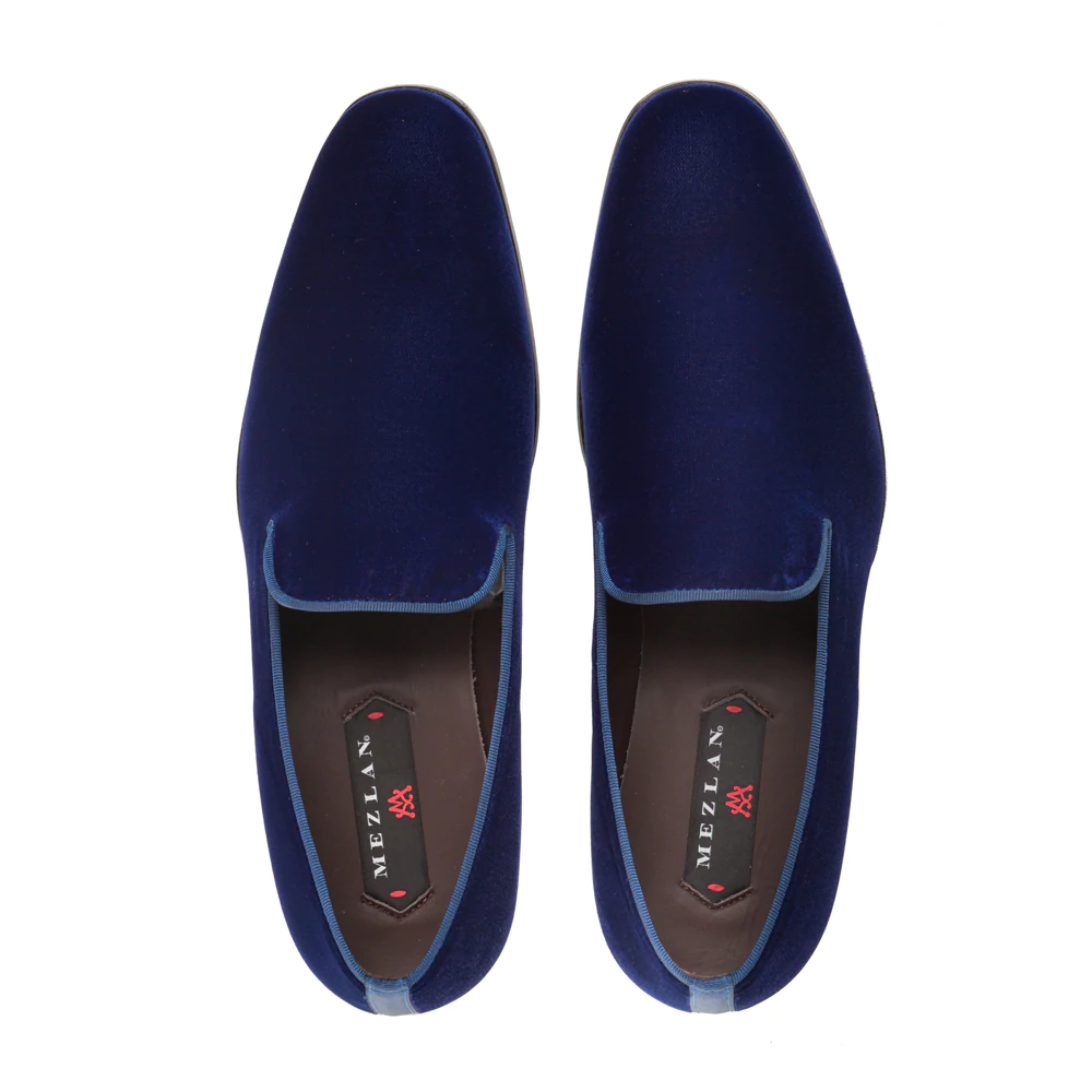 Mezlan Lublin Velvet Formal Loafers Blue (Lublin)