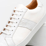 Zelli Luca Crocodile & Calfskin Sneakers White (61-100-WHT)