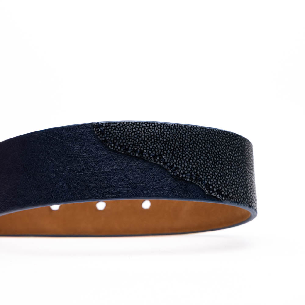 Marco Di Milano Lucca Ostrich & Stingray Belt Navy / Black