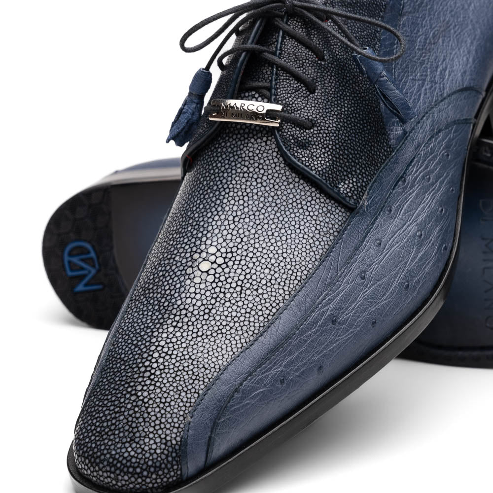 Marco Di Milano Lucca Ostrich & Stingray Shoes Navy