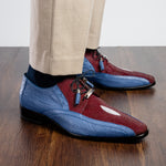 View product image 6: Marco Di Milano Lucca Ostrich & Stingray Shoes Wine / Jeans Blue