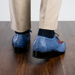 View product image 8: Marco Di Milano Lucca Ostrich & Stingray Shoes Wine / Jeans Blue