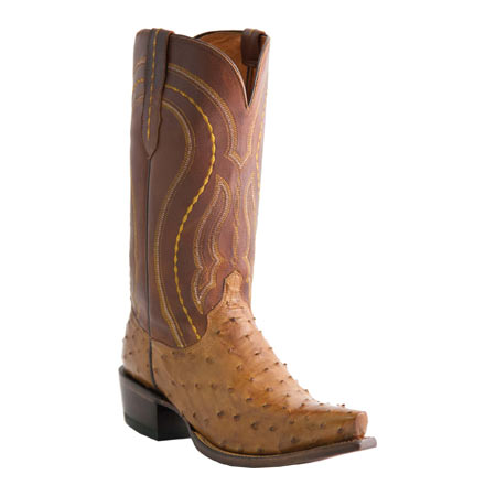 Lucchese M1606.R4 Montana Ostrich Quill Boots Tan