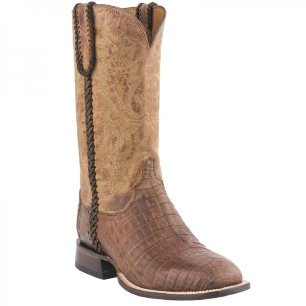 Lucchese M2617.WF Dalton Caiman Crocodile Belly Boots Barnwood Brown