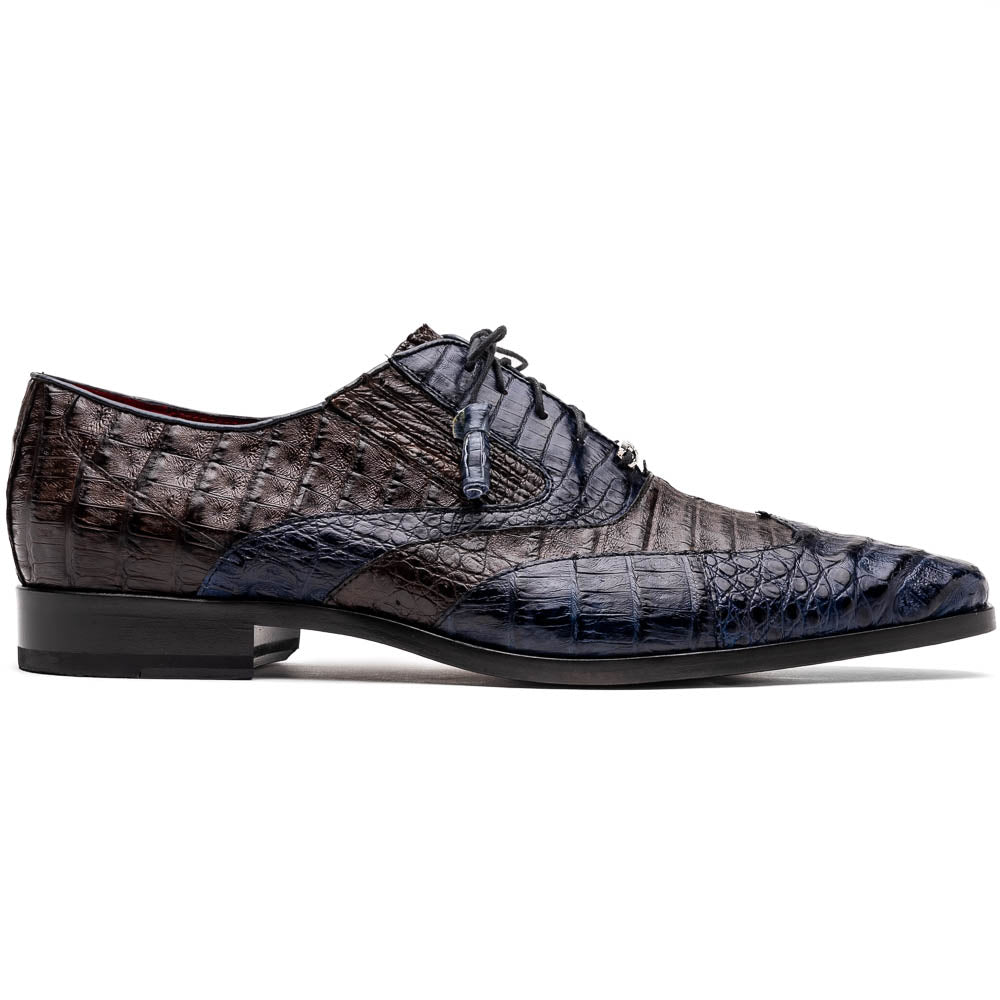 Marco Di Milano Luciano Caiman Crocodile Wingtip Shoes Brown / Navy