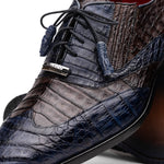 Marco Di Milano Luciano Caiman Crocodile Wingtip Shoes Navy / Brown