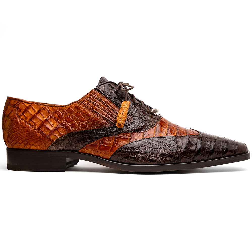 Marco Di Milano Luciano Caiman Crocodile Wingtip Shoes Cognac / Brown