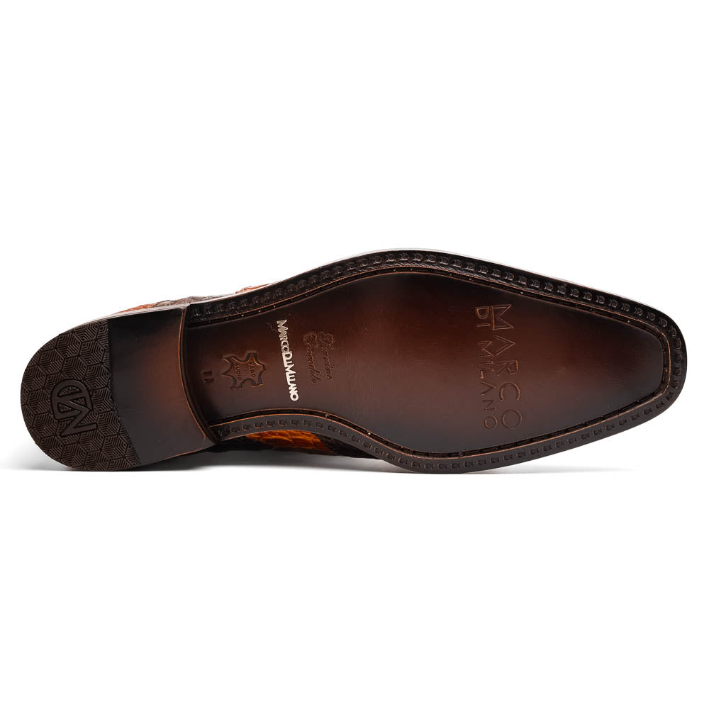 Marco Di Milano Luciano Caiman Crocodile Wingtip Shoes Cognac / Brown