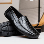Belvedere Luis Ostrich Shoes Black