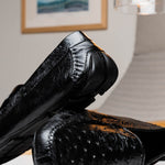 Belvedere Luis Ostrich Shoes Black