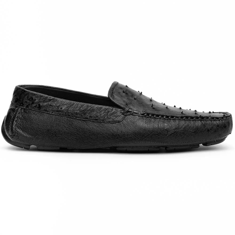 Belvedere Luis Ostrich Shoes Black