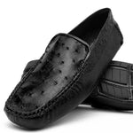 Belvedere Luis Ostrich Shoes Black