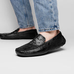Belvedere Luis Ostrich Shoes Black