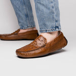 Belvedere Luis Ostrich Shoes Tabac