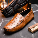 Belvedere Luis Ostrich Shoes Tabac
