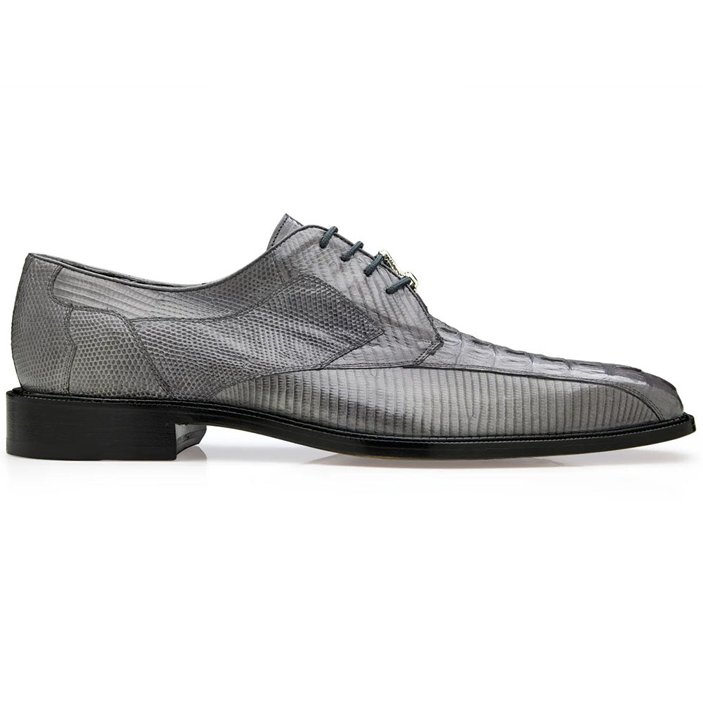 Belvedere Lusso Crocodile Hornback & Lizard Lace Up Shoes Gray (R115)
