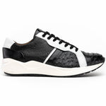 Marco Di Milano Lyon Ostrich Quill & Calfskin Sneakers Black / White
