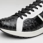 Marco Di Milano Lyon II Ostrich Quill & Calfskin Sneakers Black / White