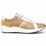 Marco Di Milano Lyon Ostrich Quill & Calfskin Sneakers Orix / White