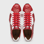Marco Di Milano Lyon II Ostrich Quill & Calfskin Sneakers Red / White
