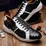 Marco Di Milano Lyon II Ostrich Quill & Calfskin Sneakers Black / White