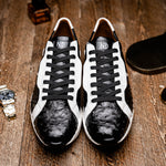 Marco Di Milano Lyon II Ostrich Quill & Calfskin Sneakers Black / White