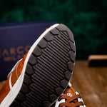 Marco Di Milano Lyon II Ostrich Quill & Calfskin Sneakers Brandy / White
