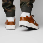 Marco Di Milano Lyon II Ostrich Quill & Calfskin Sneakers Brandy / White