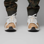 Marco Di Milano Lyon II Ostrich Quill & Calfskin Sneakers Orix / White