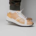 Marco Di Milano Lyon II Ostrich Quill & Calfskin Sneakers Orix / White