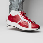 Marco Di Milano Lyon II Ostrich Quill & Calfskin Sneakers Red / White