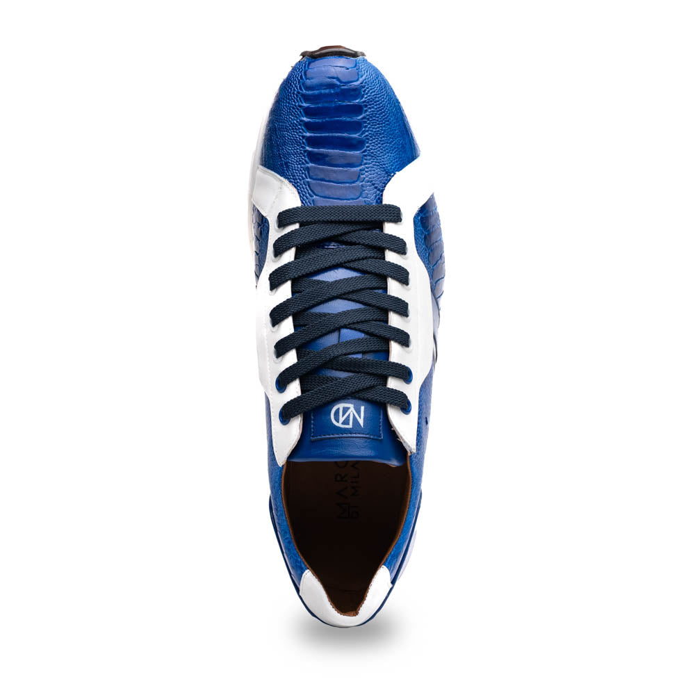 Marco Di Milano Lyon Ostrich Leg & Calfskin Sneakers Blue / White