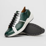 Marco Di Milano Lyon Ostrich Leg & Calfskin Sneakers Green / White