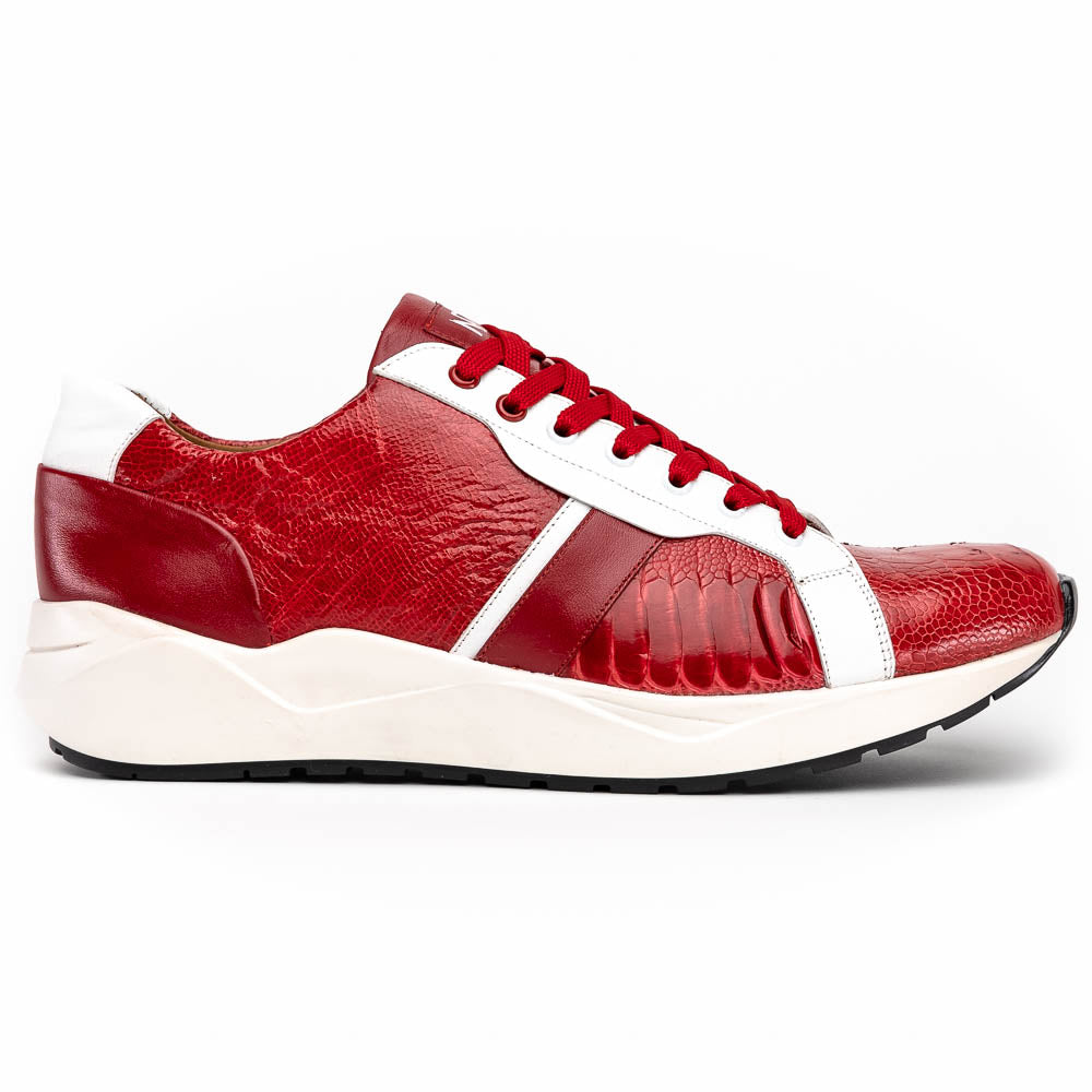 Marco Di Milano Lyon Ostrich Leg & Calfskin Sneakers Red / White