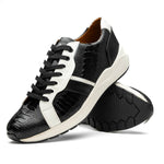 Marco Di Milano Lyon Ostrich Leg & Calfskin Sneakers Black / White
