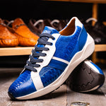 Marco Di Milano Lyon Ostrich Leg & Calfskin Sneakers Blue / White