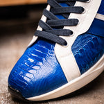 Marco Di Milano Lyon Ostrich Leg & Calfskin Sneakers Blue / White