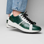 Marco Di Milano Lyon Ostrich Leg & Calfskin Sneakers Green / White