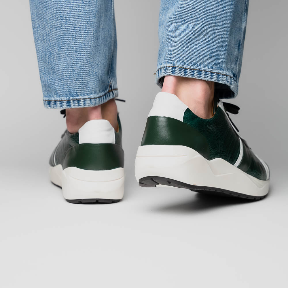 Marco Di Milano Lyon Ostrich Leg & Calfskin Sneakers Green / White