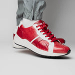 Marco Di Milano Lyon Ostrich Leg & Calfskin Sneakers Red / White