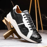 Marco Di Milano Lyon Ostrich Leg & Calfskin Sneakers Black / White
