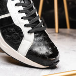 Marco Di Milano Lyon Ostrich Leg & Calfskin Sneakers Black / White