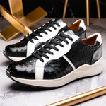 Marco Di Milano Lyon Ostrich Leg & Calfskin Sneakers Black / White