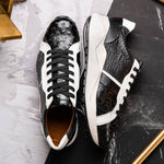 Marco Di Milano Lyon Ostrich Leg & Calfskin Sneakers Black / White